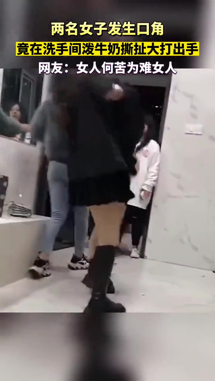 两名女子发生口角竟在洗手间泼牛奶撕扯大打出手