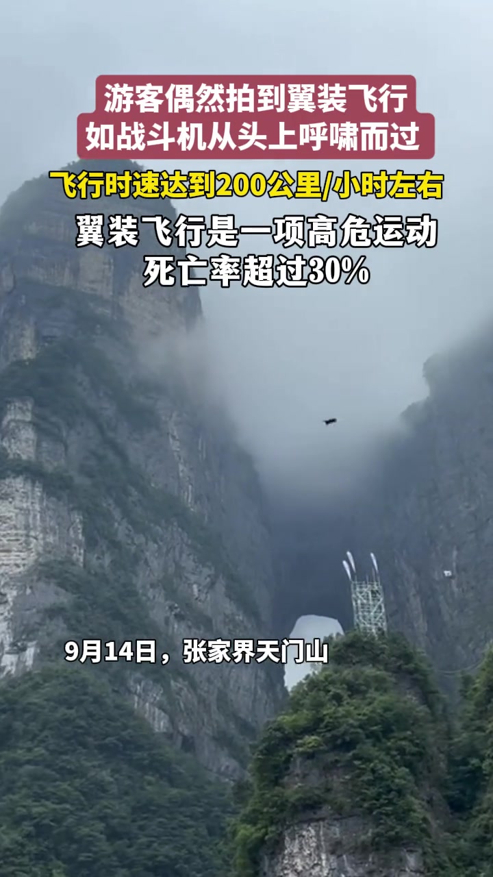 张家界翼装飞行，这速度也太快了！！！