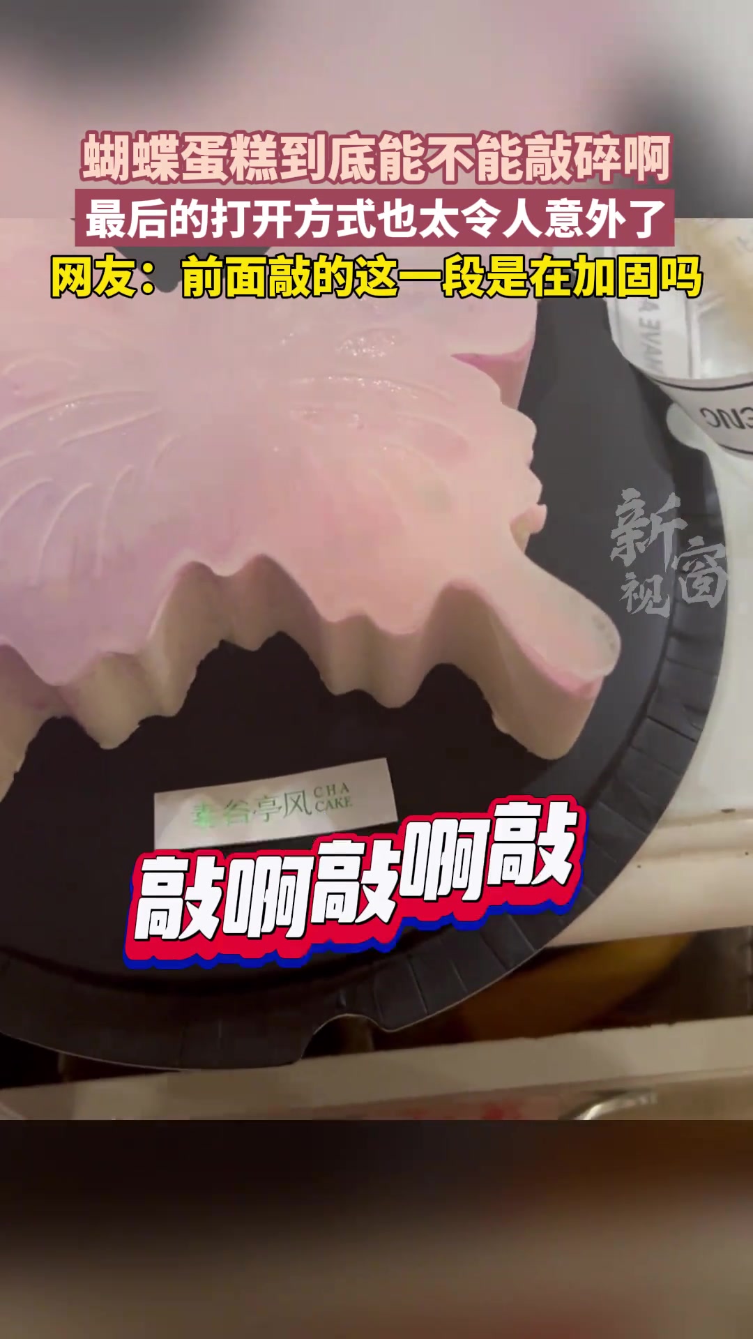 蝴蝶蛋糕到底能不能敲碎啊最后的打开方式也太令人意外了