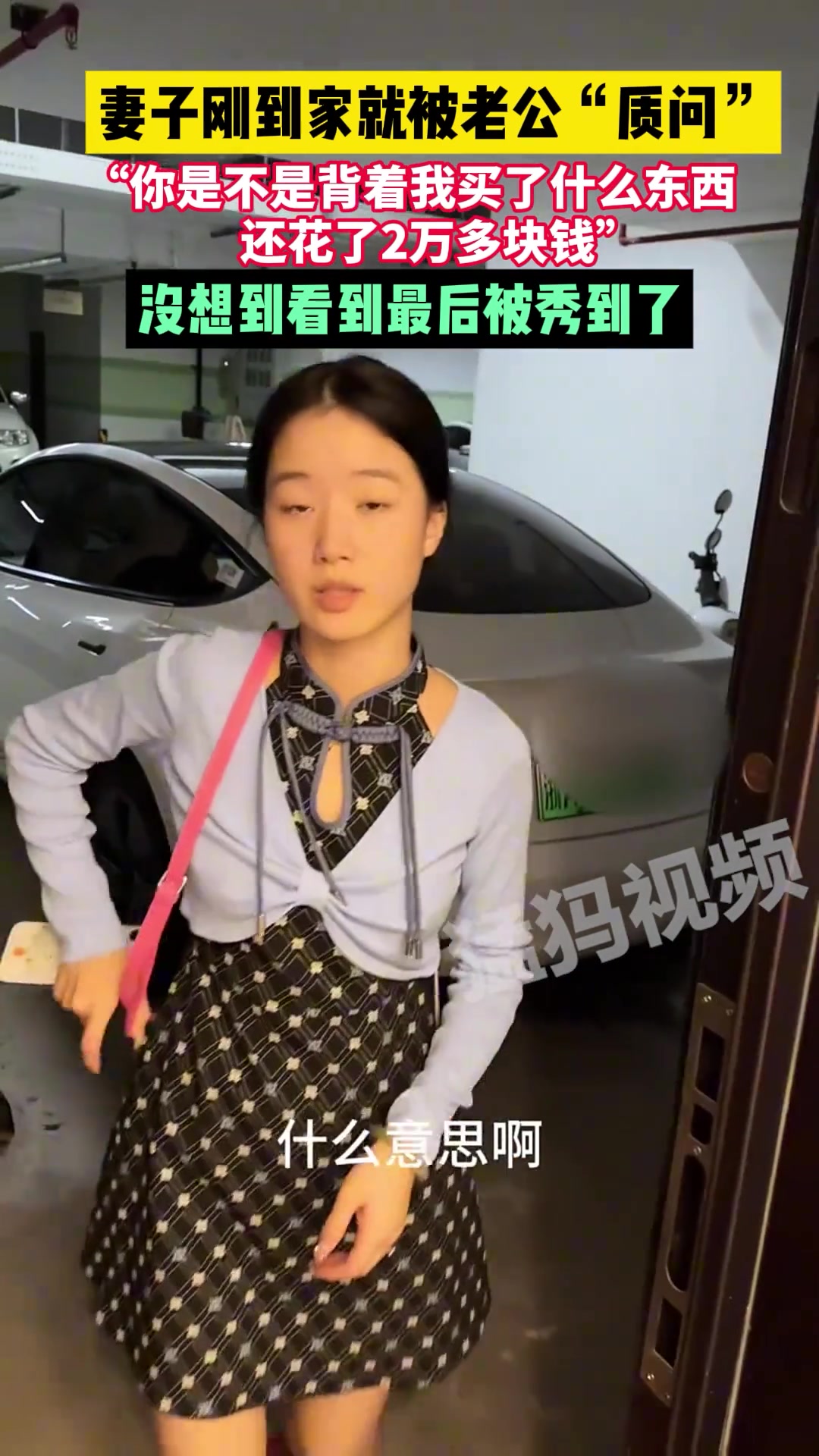 妻子刚到家就被老公“质问”，没想到看到最后被秀到了
