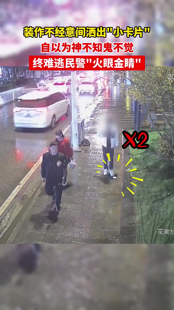 男子假装无异散播“小卡片”不料也逃不过警察的火眼金睛