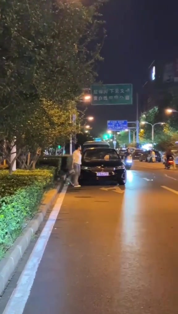 一女子砸停在路边的宝马车！发什么了啥吗