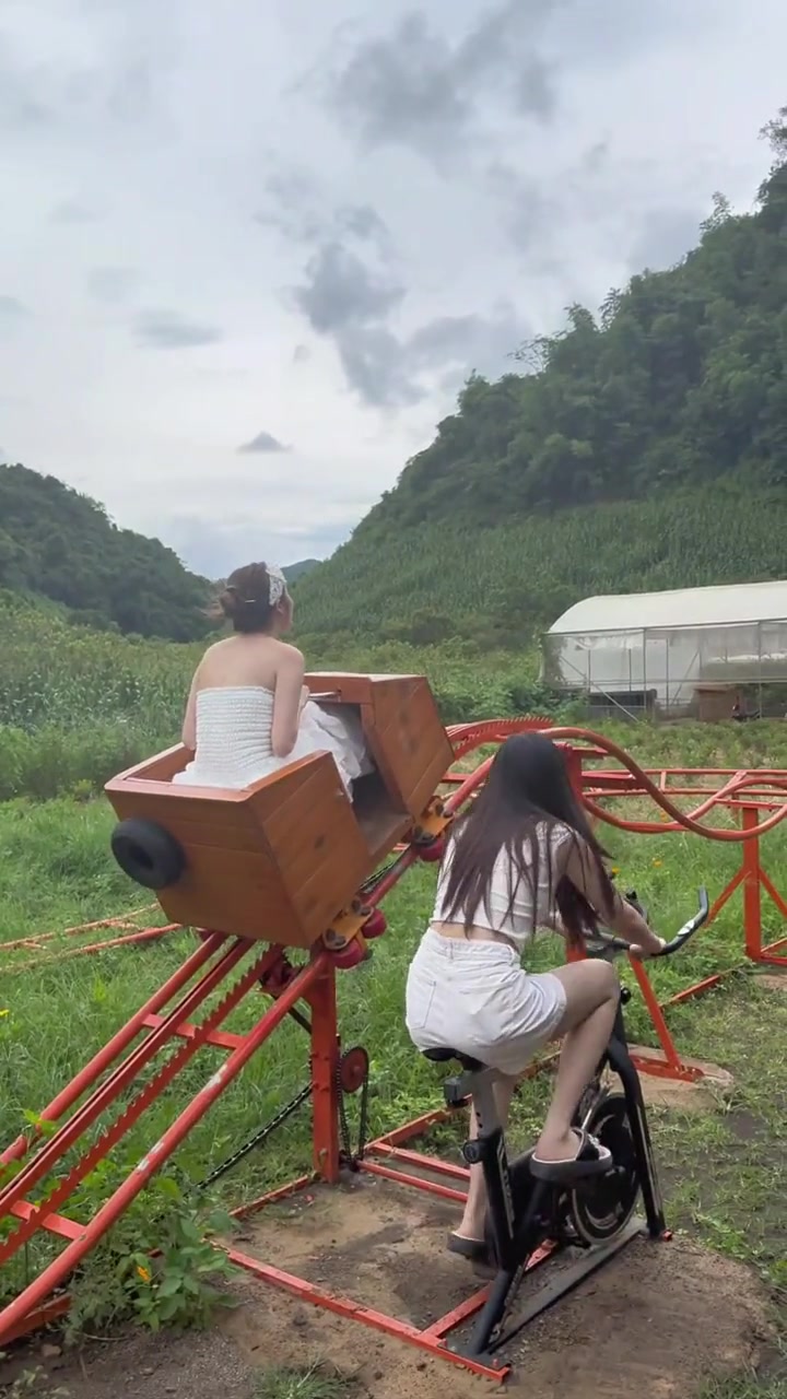 这个自制的过山车很有创意啊，还能健身