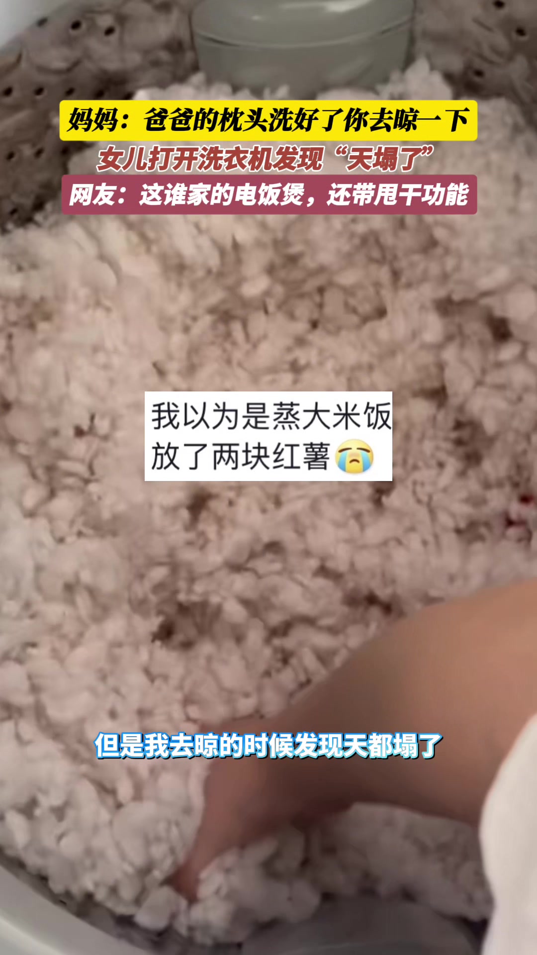 爸爸天塌了！有一说一，这真的不是电饭煲里的米饭吗
