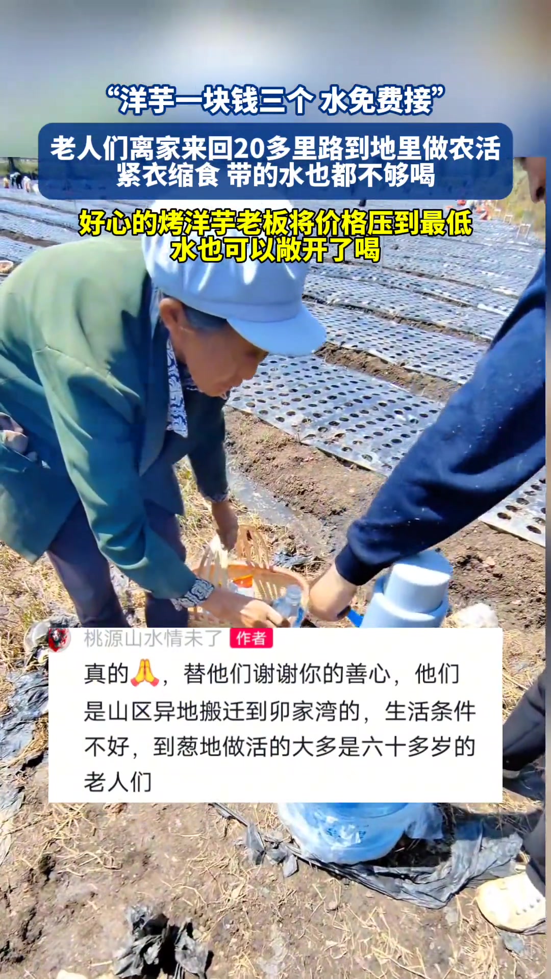 “洋芋一元三个，免费接水”摊贩老板价格压到最低，农民们也开心