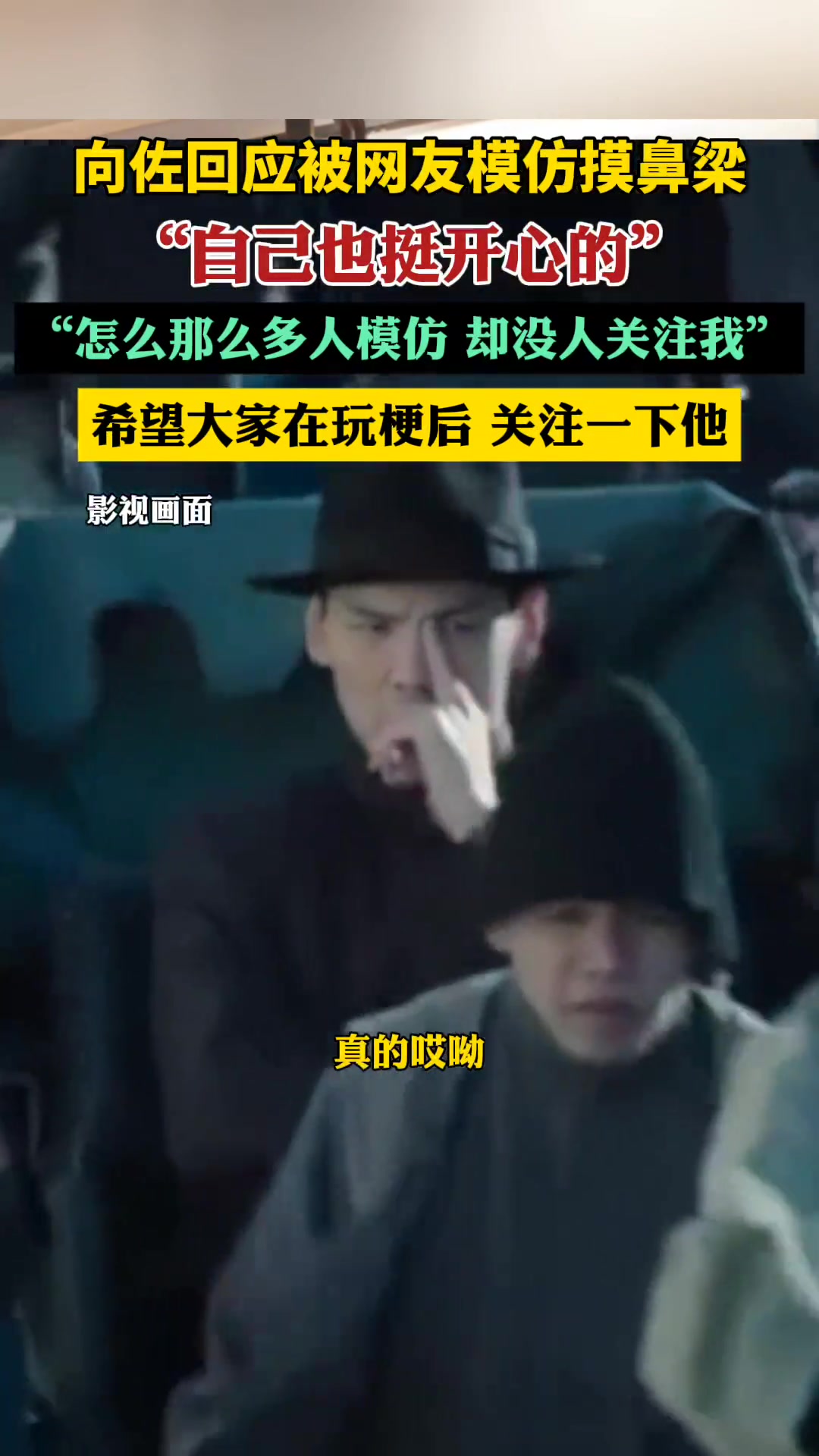 向佐回应被网友模仿摸鼻梁！
