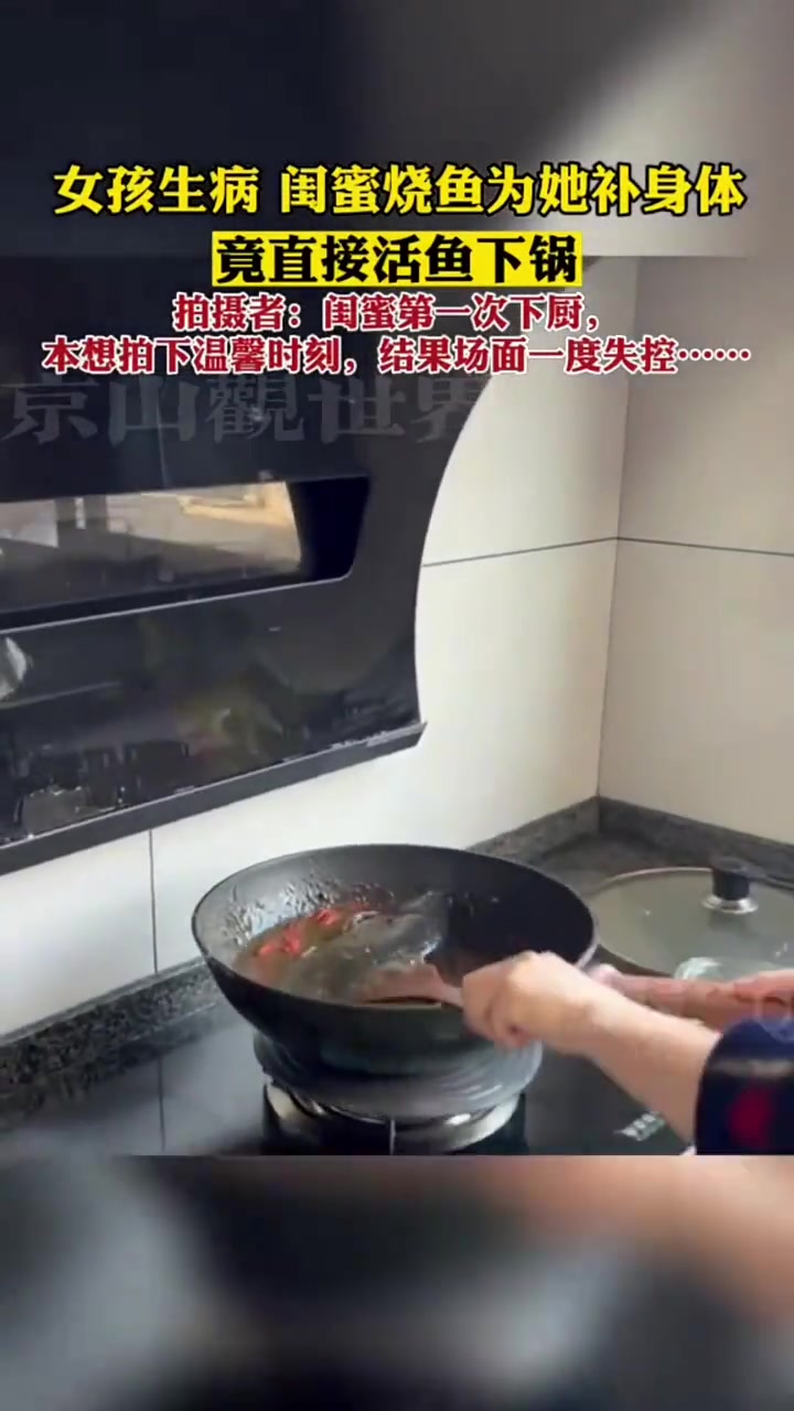 女孩生病闺蜜烧鱼为她补身体竟直接活鱼下锅