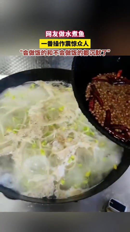 网友做水煮鱼，会做饭的和不会做饭的都沉默了！