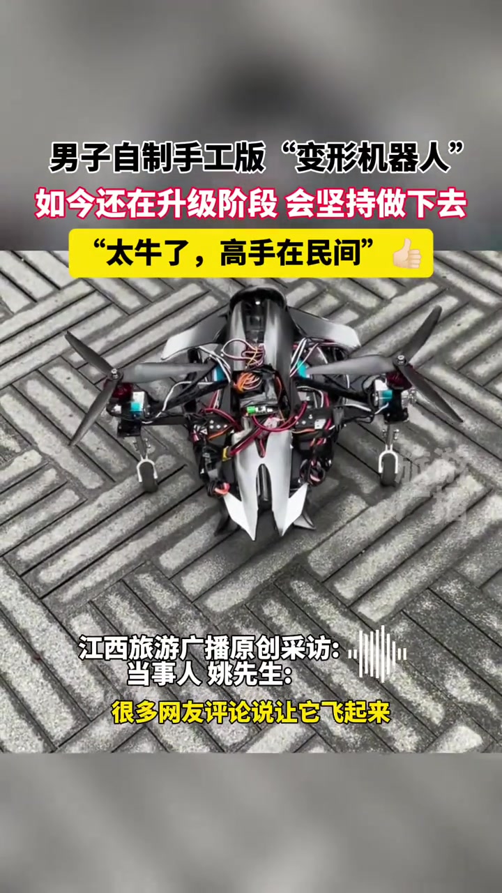 高手在民间！男子自制手工版“变形机器人”玩具
