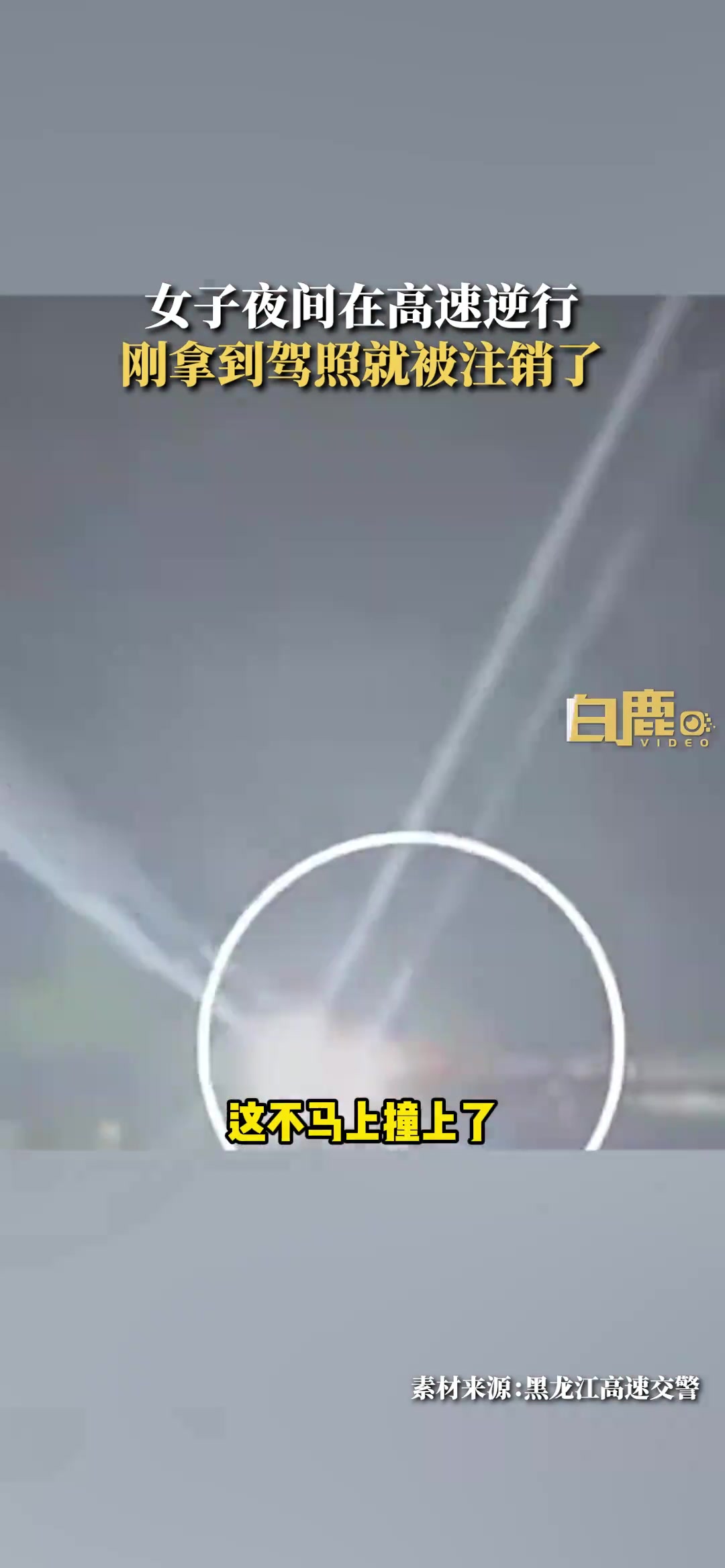 女子夜间在高速逆行被注销驾驶证