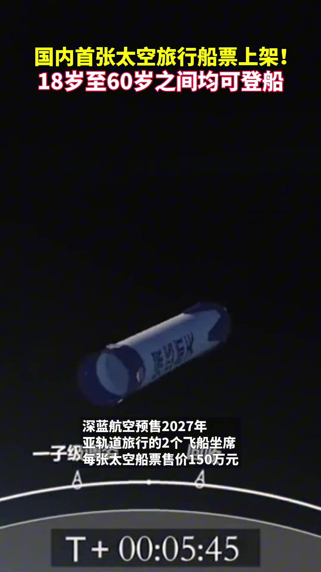 国内首张太空旅行船票上架