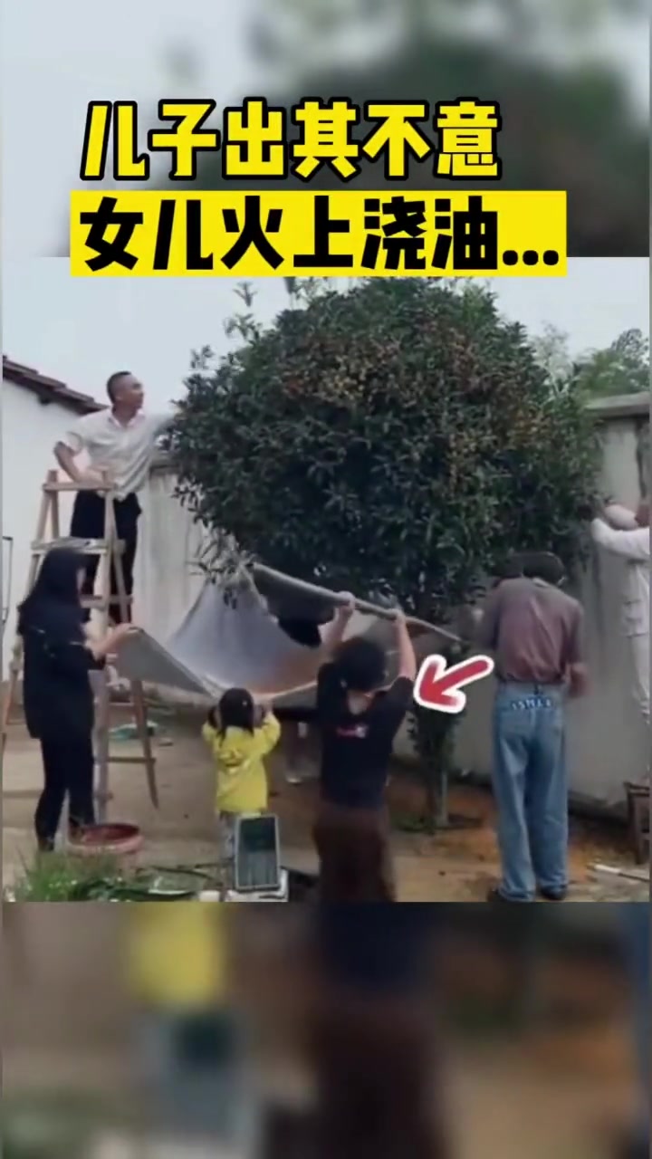 儿子出其不意女儿火上浇油