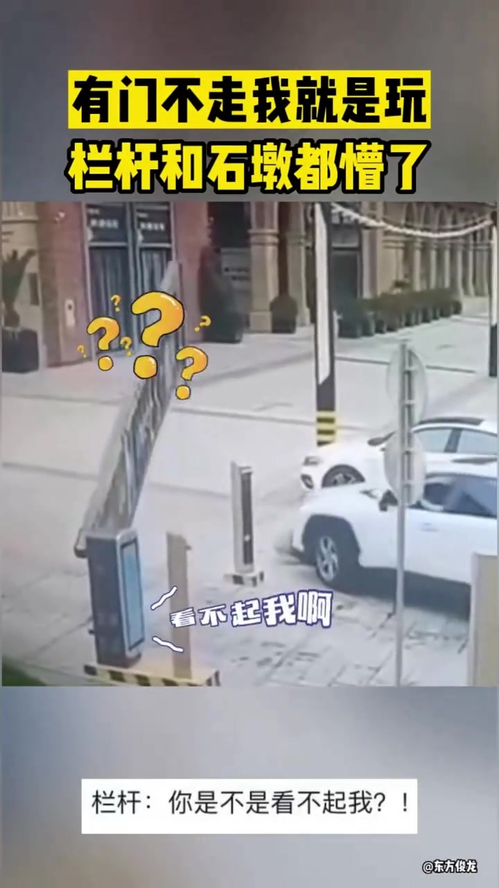 有门不走我就是玩栏杆和石墩都懵了