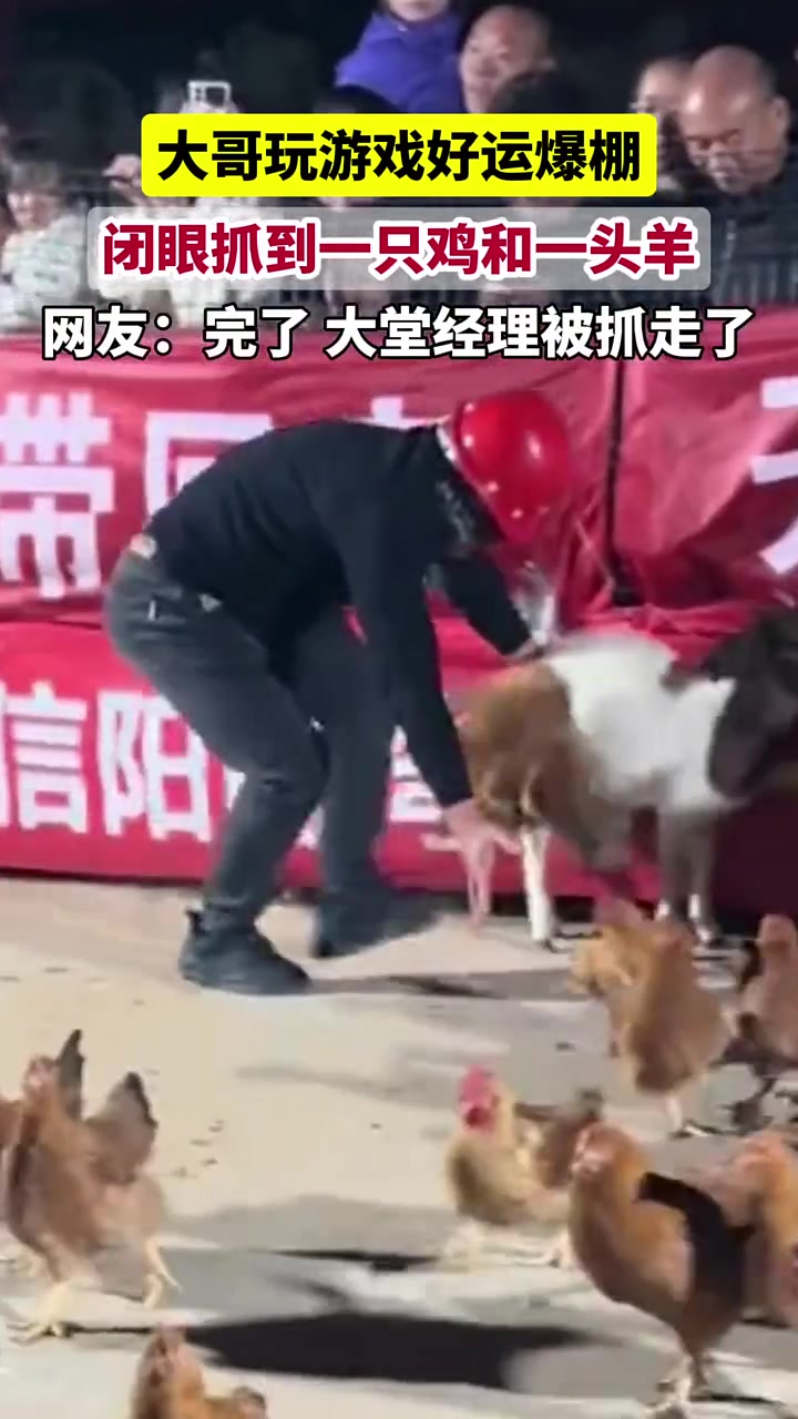 大哥玩游戏好运爆棚，闭眼抓到一只鸡和一头羊