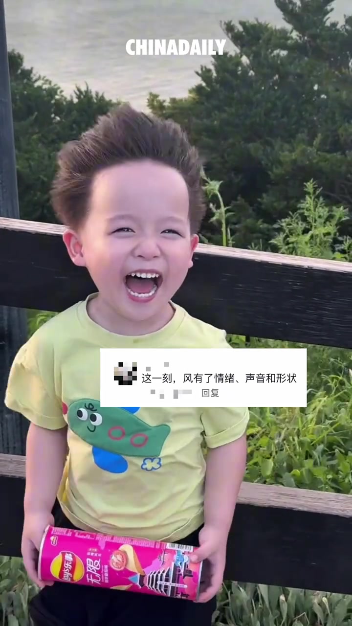 一场大风吹起了小男孩的头发，这一幕好像宫崎骏动画里的宗介！