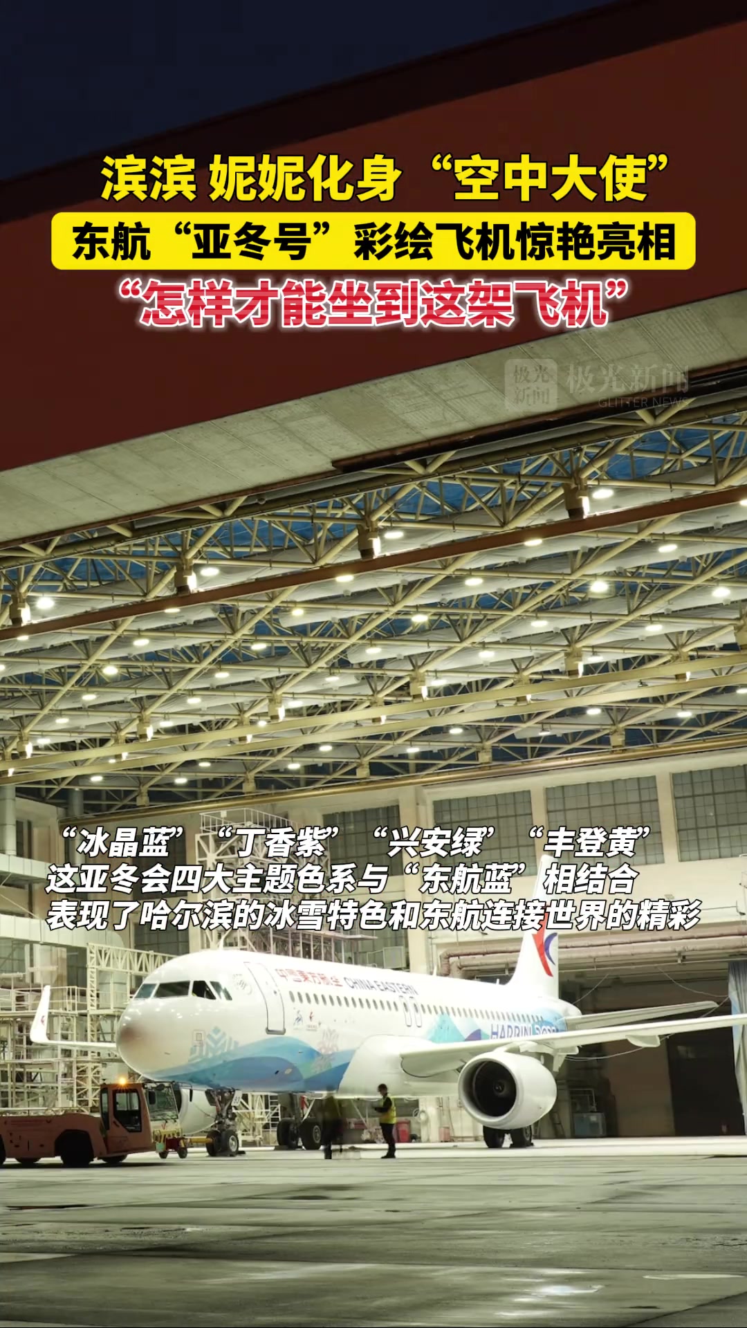 滨滨、妮妮化身“空中大使”，东航“亚冬号”彩绘飞机惊艳亮相！