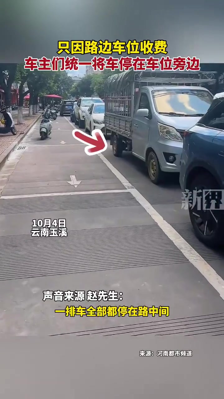只因路边车位收费，车主统一将车停在车位外，但是这样补贴单么