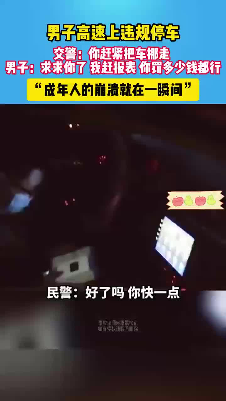 男子高速上违规停车“成年人的崩溃就在一瞬间”！
