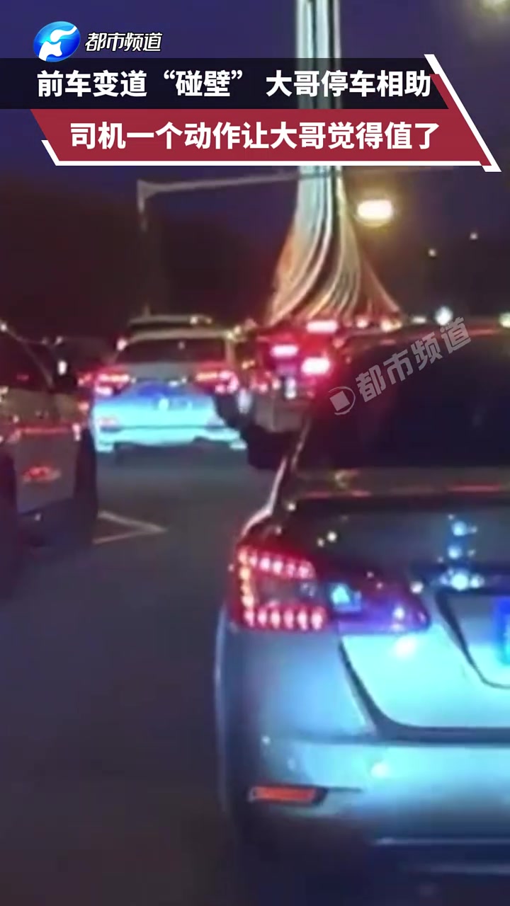 前车变道“碰壁”大哥停车相助，司机一个动作让大哥觉得值了