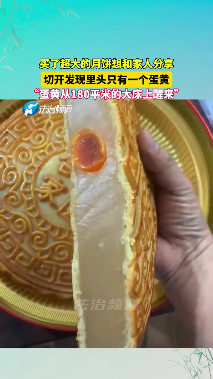 买了超大的莲蓉蛋黄月饼，切开后傻眼了
