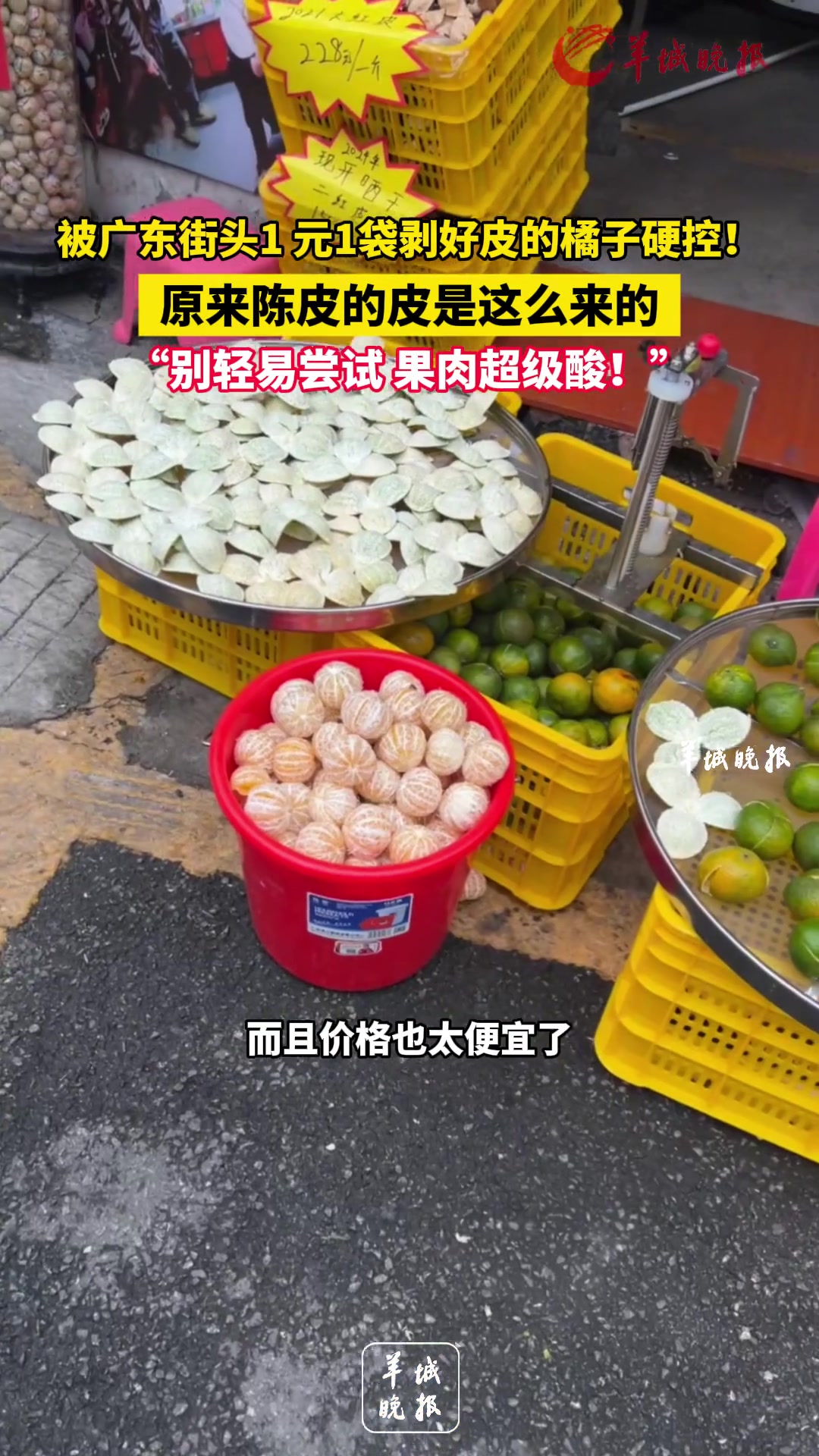 被广东街头1元1袋剥好皮的橘子硬控！原来陈皮的皮是这么来的
