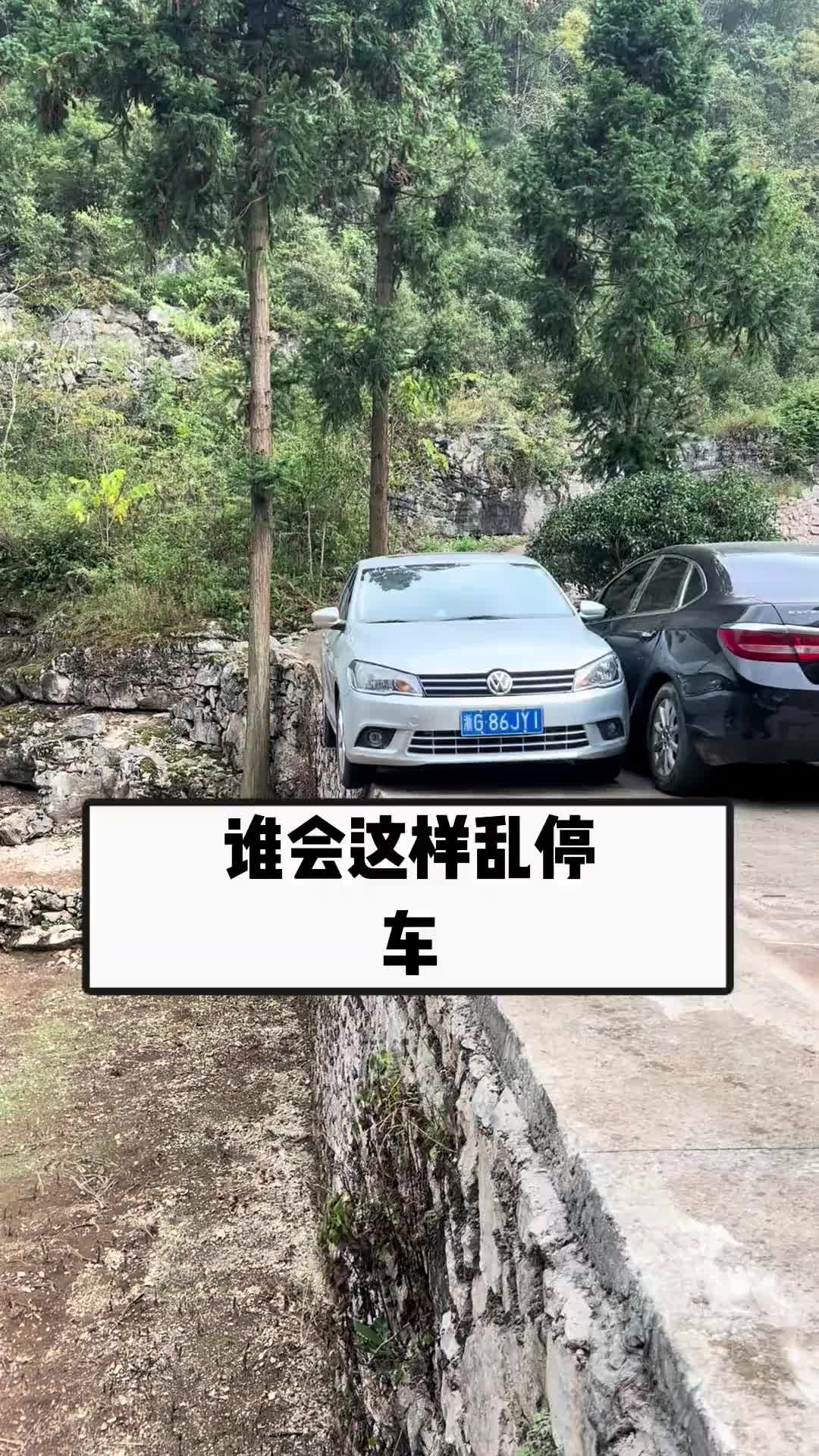 是谁这样乱停车啊！