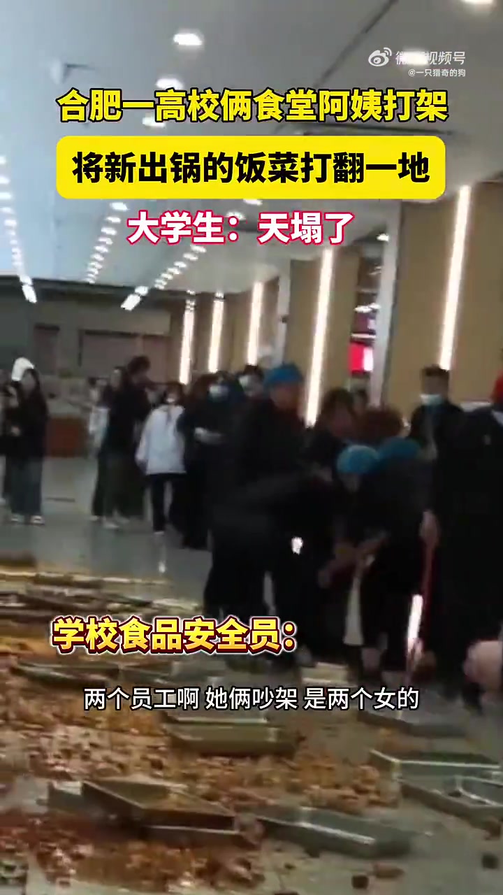 合肥高校俩食堂阿姨吵架，打翻新出锅饭菜