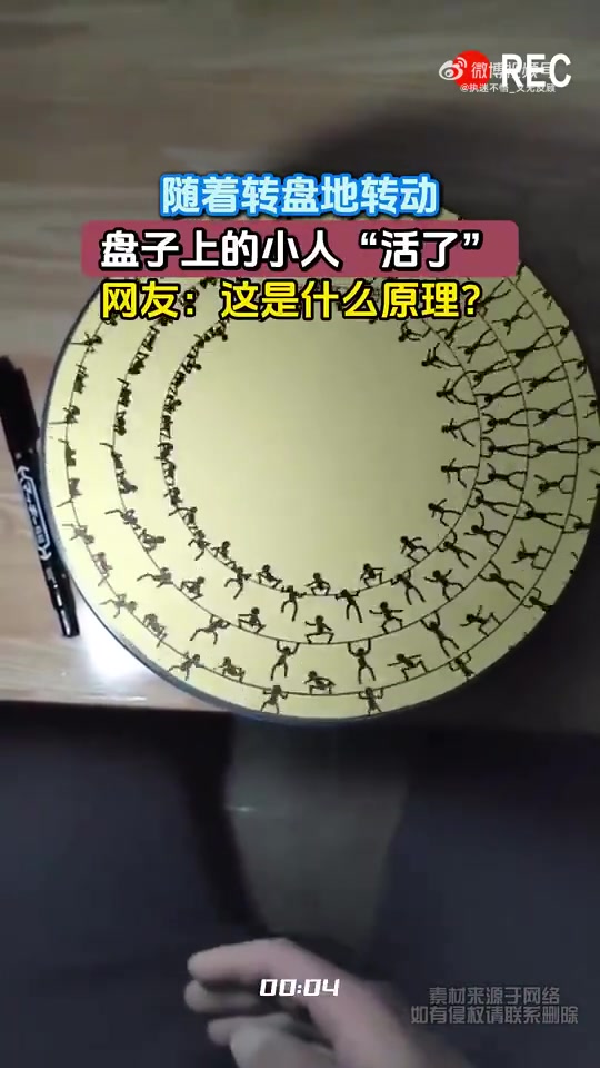 转盘转动，盘上小人“活了”，网友好奇原理