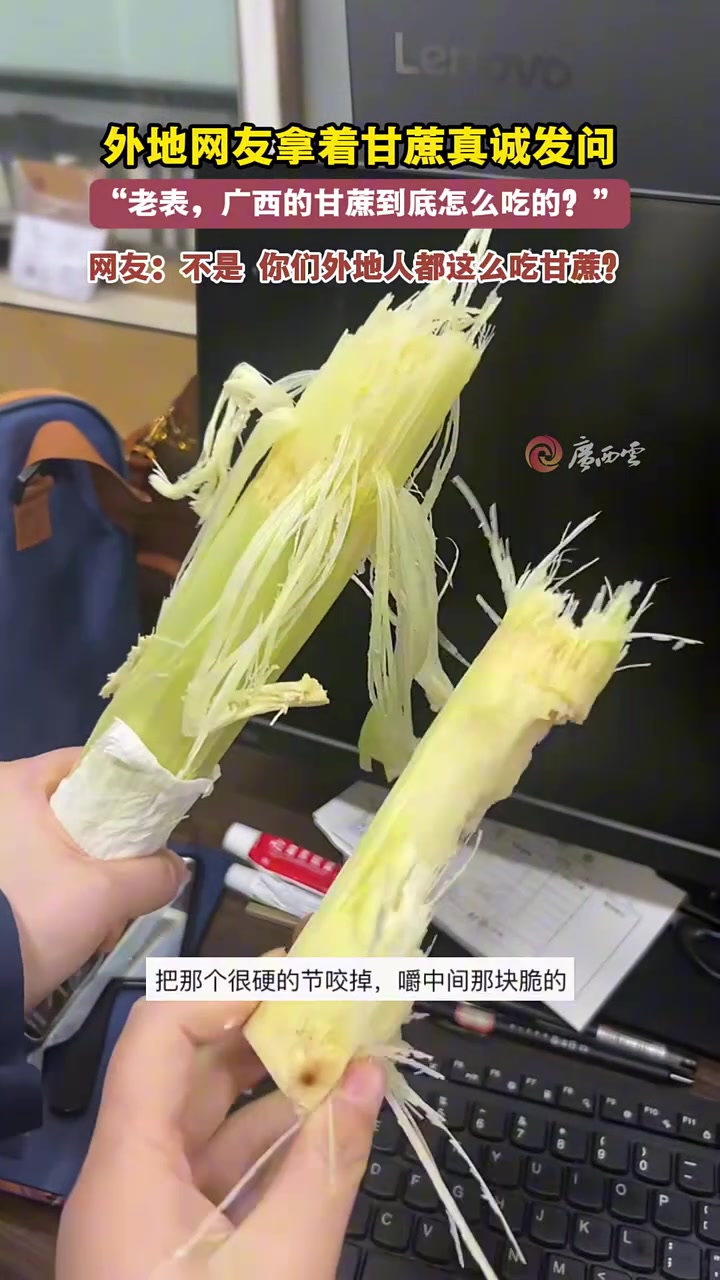 外地网友拿着甘蔗真诚发问：“老表，广西的甘蔗到底怎么吃的”
