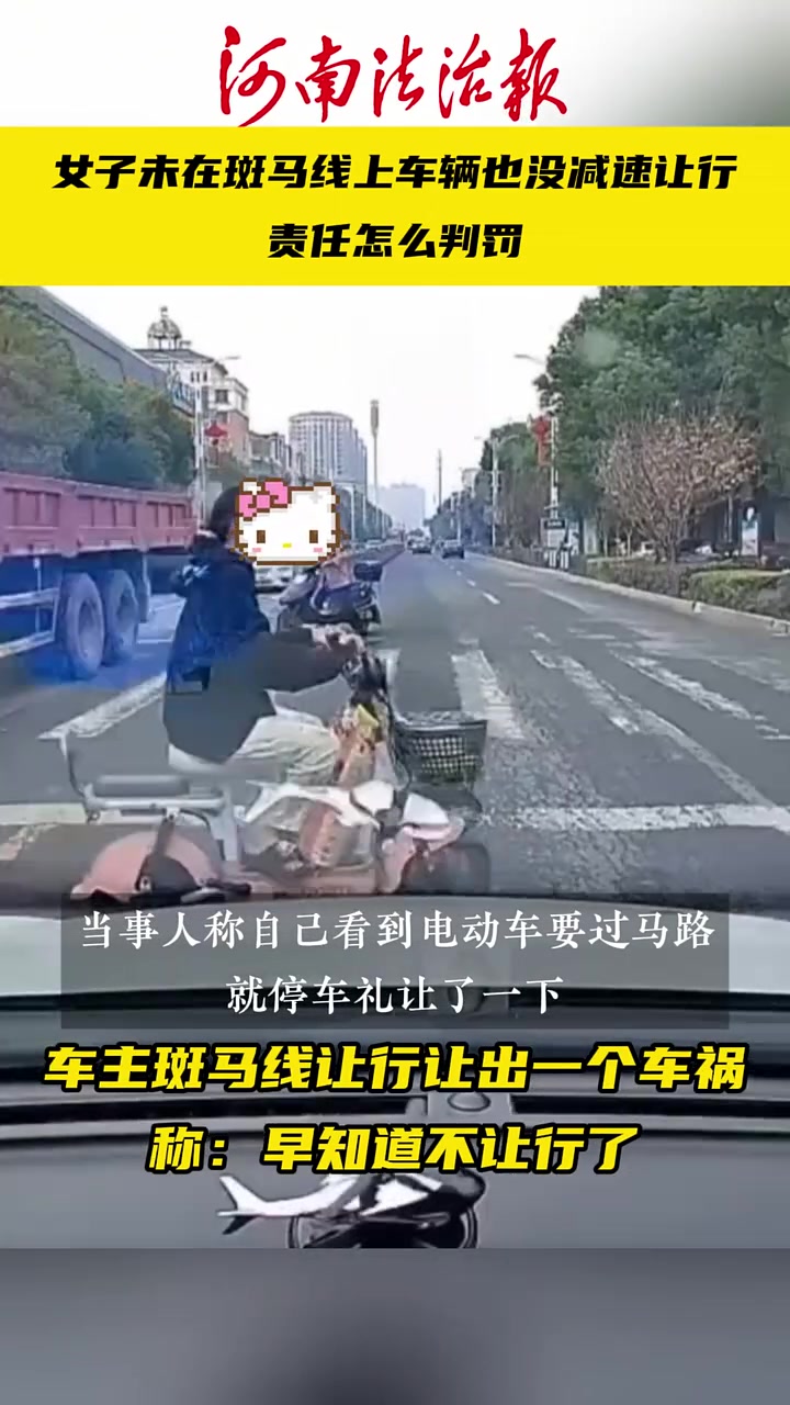 车主斑马线让行让出一个车祸，称：早知道不让行了！