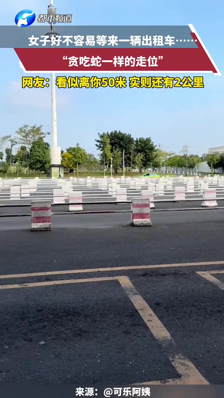 女子好不容易等来一辆出租车“贪吃蛇一样的走位”
