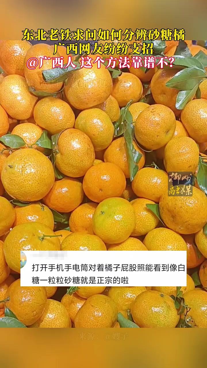 东北老铁求问如何分辨砂糖橘，这个方法靠谱不