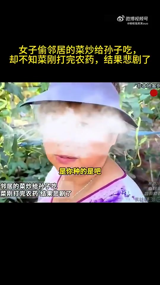 女子偷邻居的菜炒给孙子吃，却不知菜刚打完农药，结果悲剧了