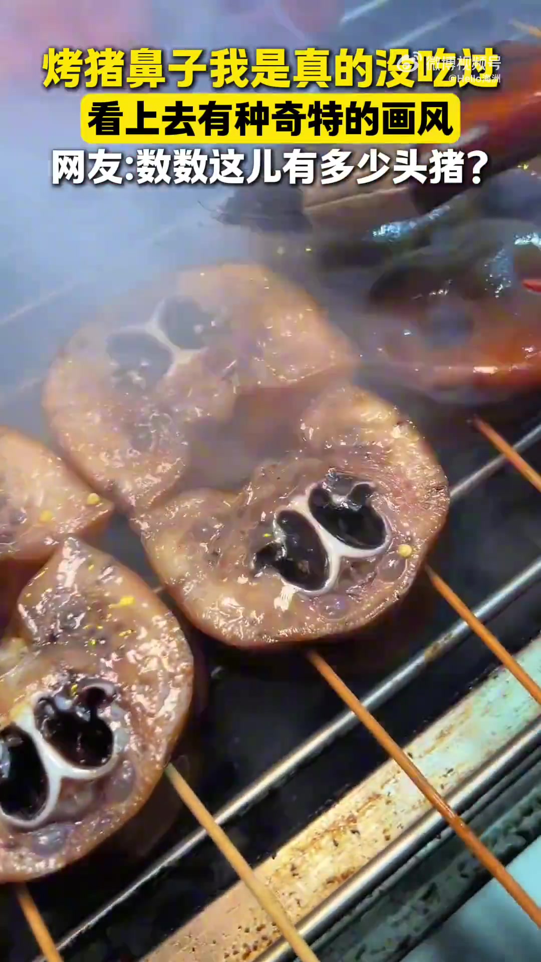 烤猪鼻子我是真的没吃过，看上去有种奇特的画风.