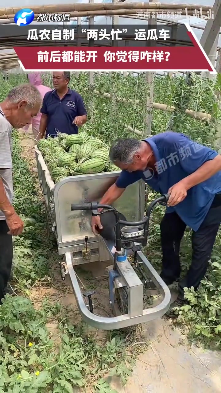 瓜农自制“两头忙”运瓜车前后都能开你觉得咋样