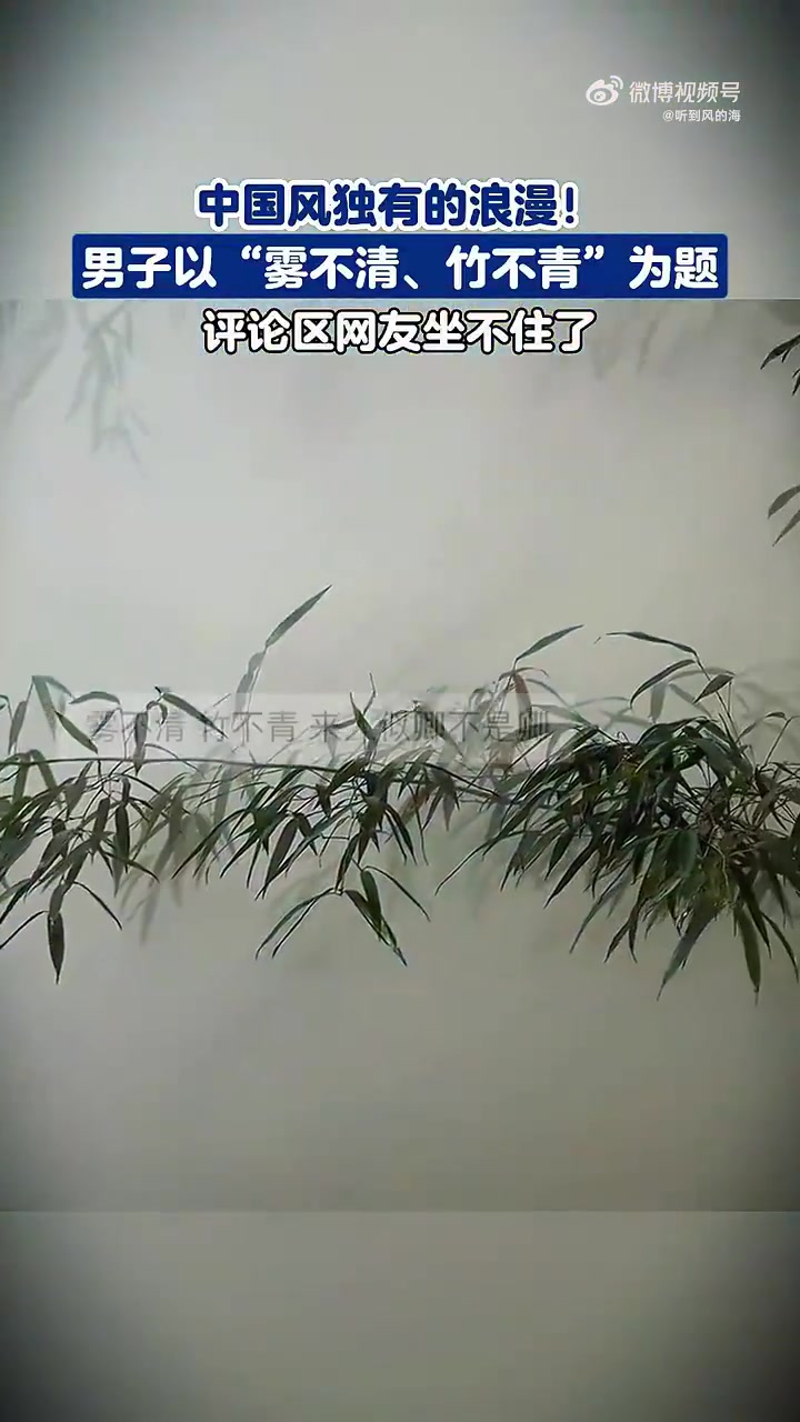 男子以“雾不清、竹不青”为题！评论区热议