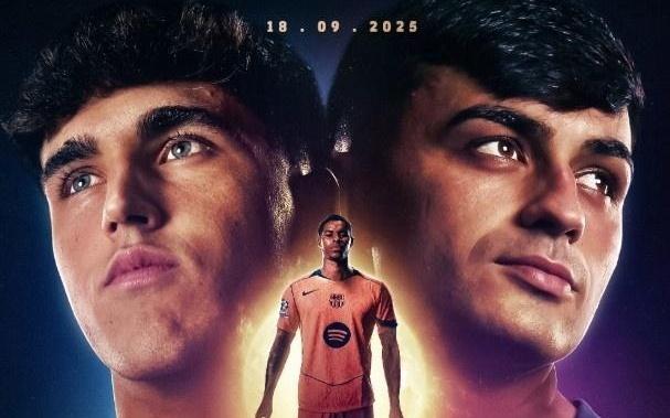 巴萨发布客战纽卡海报：拉什福德重返英格兰，佩德里、库巴西出镜