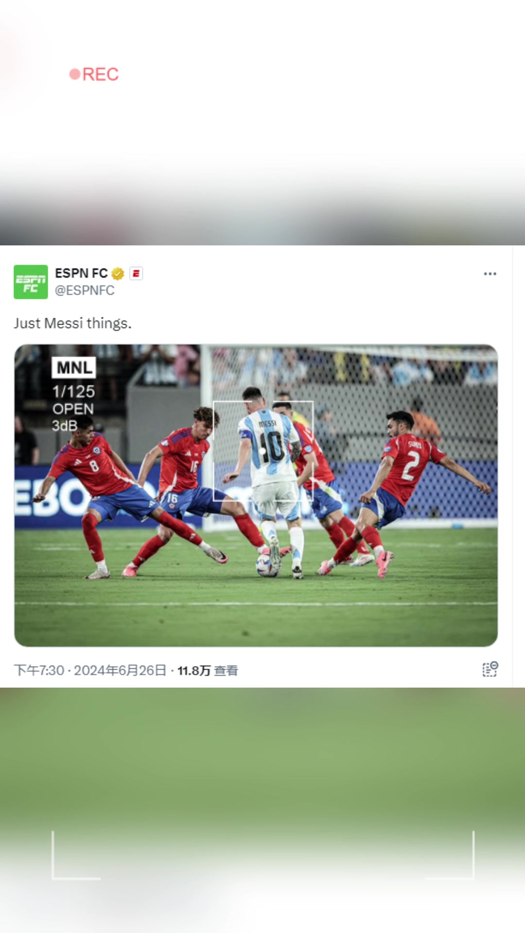 美洲杯名场面！ESPN大赞梅西：JustMessithings