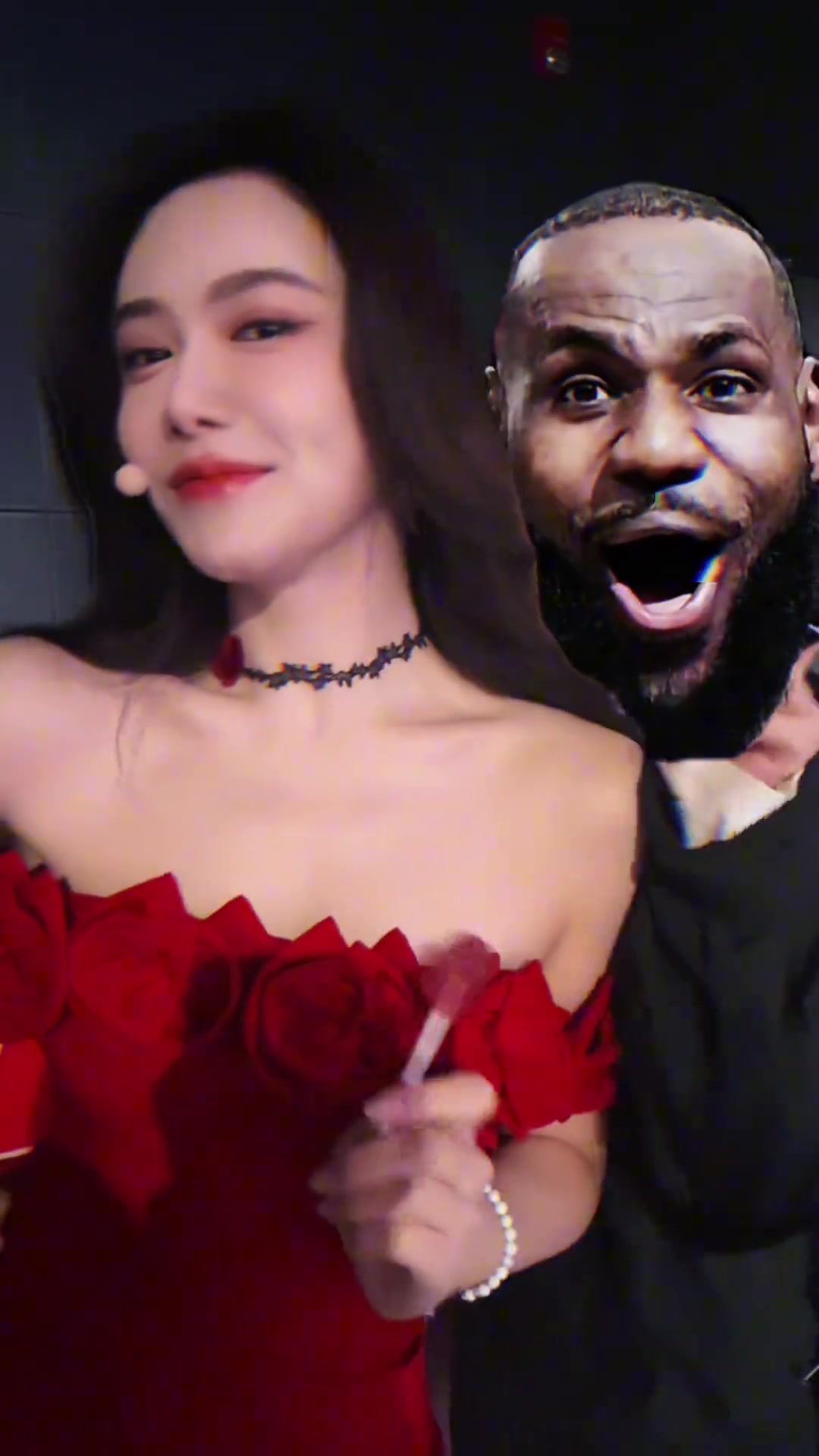 湖人赢球就是开心美娜一身红裙开跳：一颗糖骗出好几个你