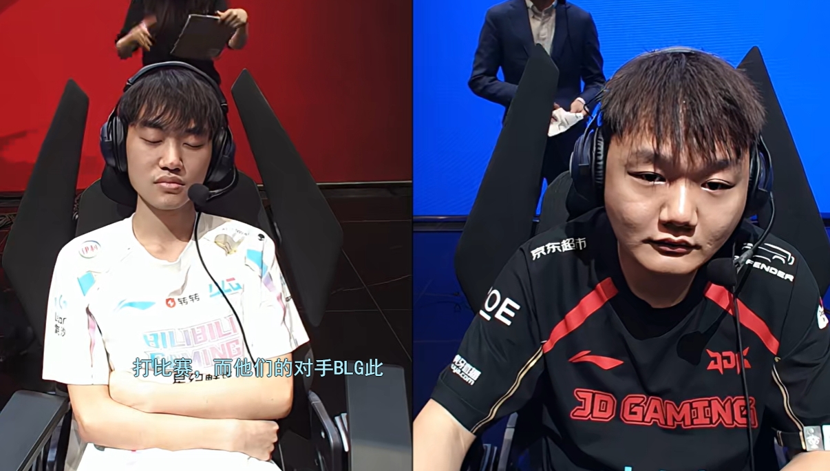 怎么变左手困了！赛前中单镜头 yagao精神尚可 左手疑似睡着