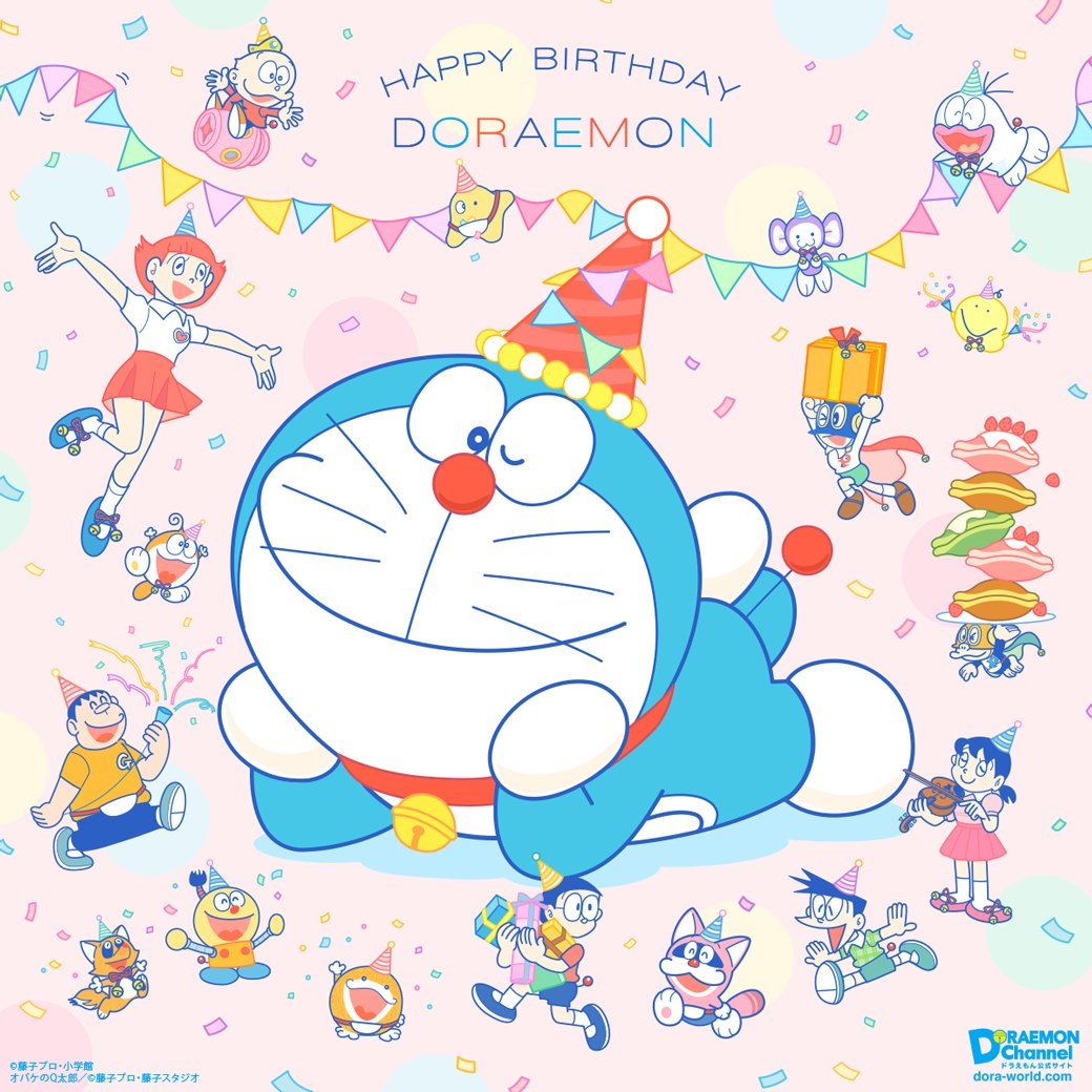 今天是 哆啦A梦 -88岁 的生日，官方公布了生日贺图