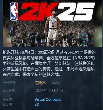 《NBA 2K25》Steam褒贬不一！玩家评价：PC终于次世代 但BUG不少