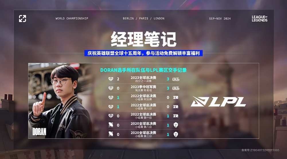 看到BLG就腿软？Doran在MSI、S赛三个BO5均不敌BLG