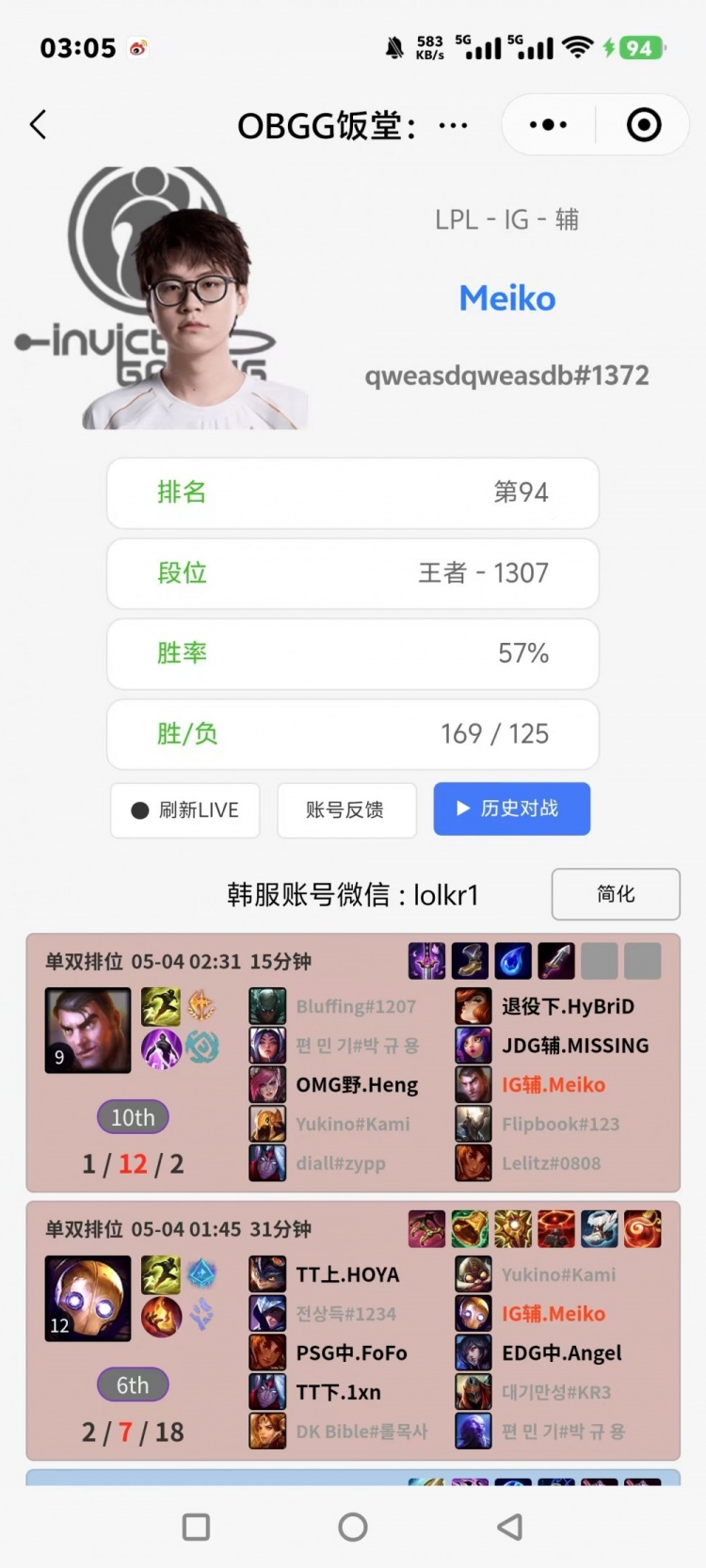 跟12这个数字过不去了是吧！Meiko深夜Rank 补位上单战绩1-12