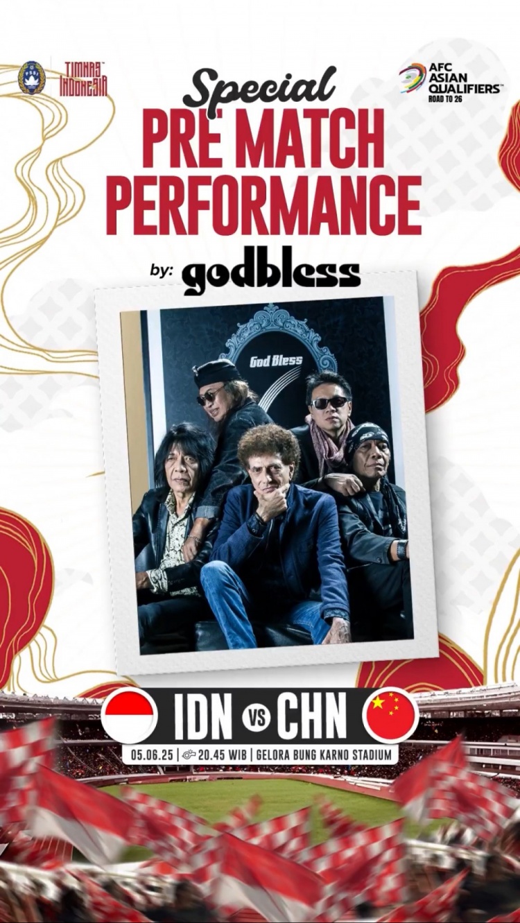 官方：印尼老牌摇滚乐队Godbless将出席印尼主场vs国足赛前表演