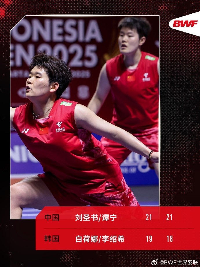 刘圣书/谭宁2-0白荷娜/李绍希，挺进印尼羽毛球公开赛女双决赛