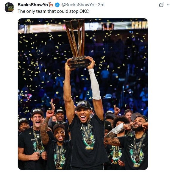 NBA杯冠军雄鹿自媒体：我们是唯一能