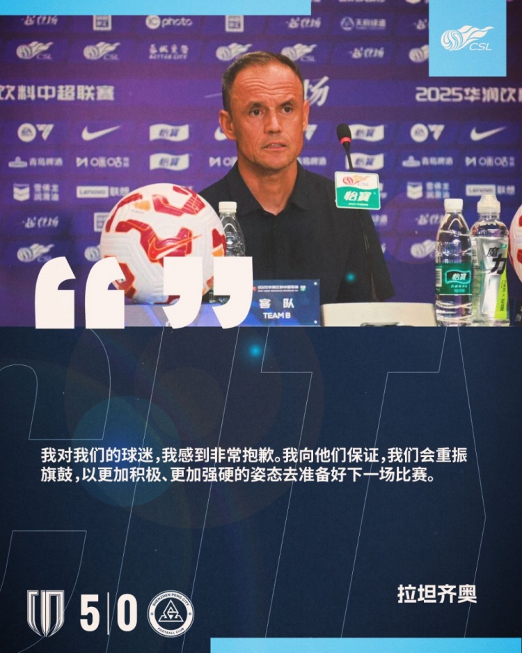 拉坦齐奥：对我们的球迷感到非常抱歉我们会重振旗鼓