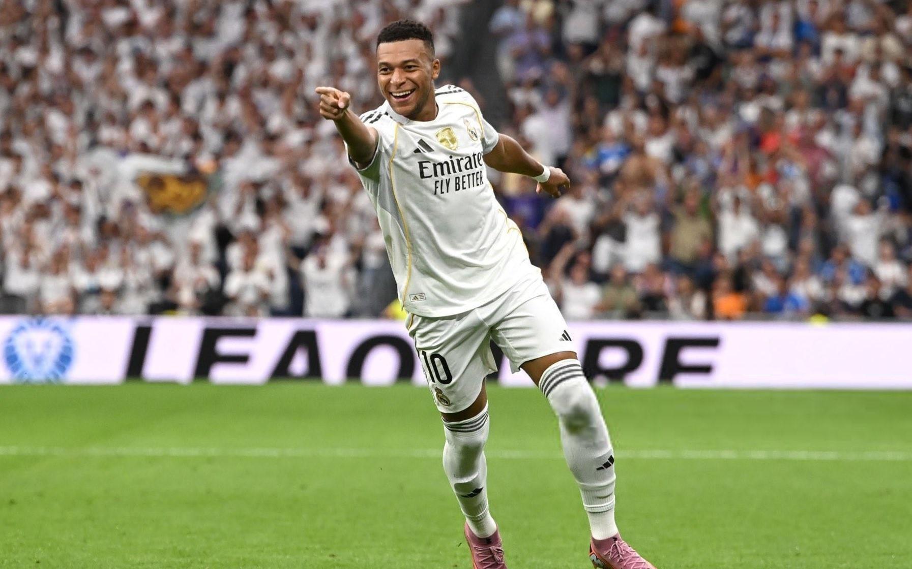 姆巴佩2025年在联赛中打进6粒禁区外进球，为五大联赛最多