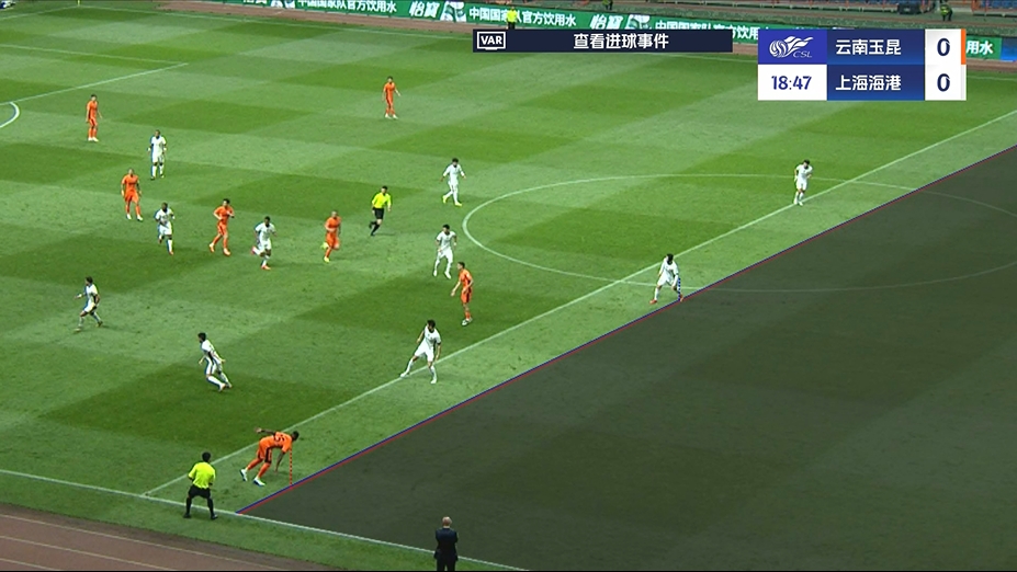 体毛越位！侯永永凌空破门，VAR长时间介入判定奥斯卡肩部越位